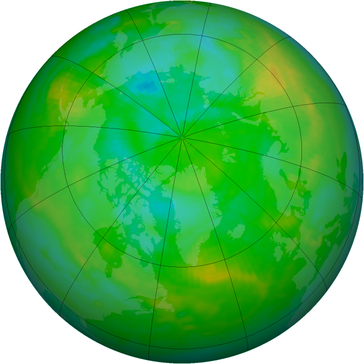 Arctic ozone map for 08 August 1980